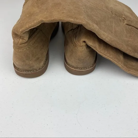 Frye Tan Tall Riding Combat Boots