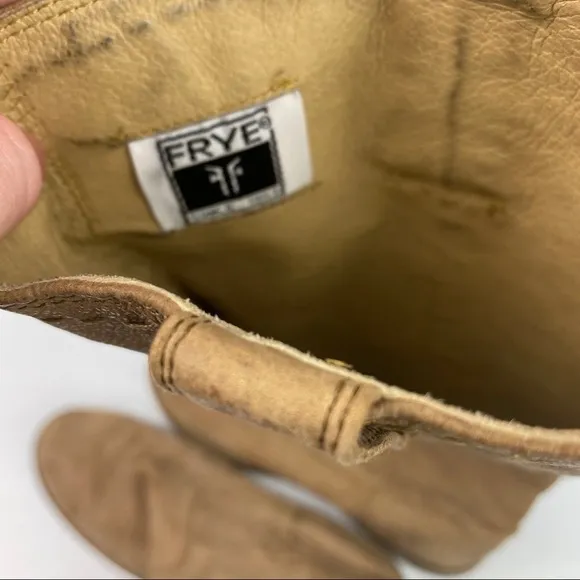 Frye Tan Tall Riding Combat Boots