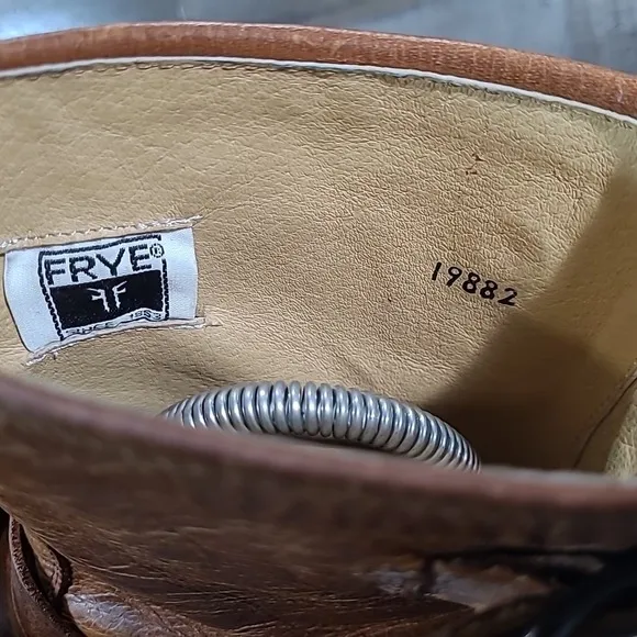 FRYE Veronica 76603 Women Size 9 B Cognac Brown  Short Double Buckle Boots