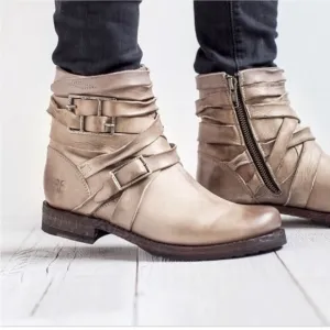 FRYE Veronica booties short Strappy boots tan brown ankle boot womens 8.5 tan