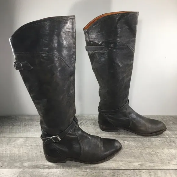 Frye Womens #77558 Dorado Brown Soft Leather Knee-High Riding Tall Boots Size 7