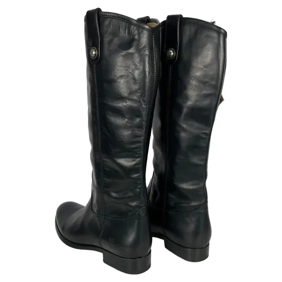 Frye | Women’s 8B |‎ Melissa Tall Black Leather Boots Extended Calf #3477167