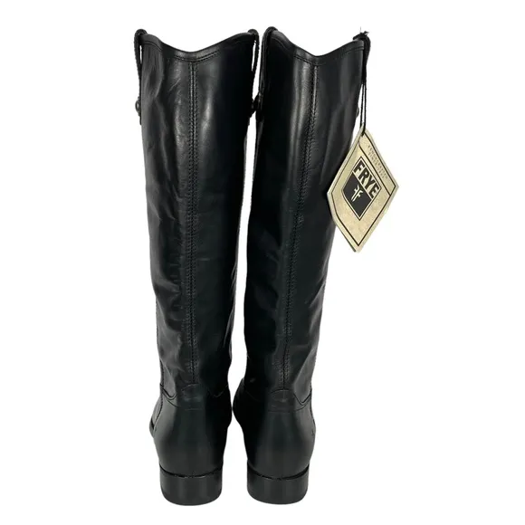 Frye | Women’s 8B |‎ Melissa Tall Black Leather Boots Extended Calf #3477167