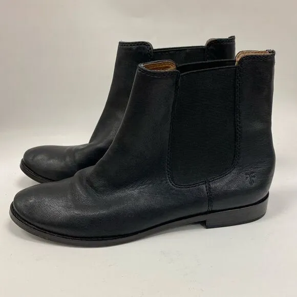 FRYE women’s black leather short ankle boots sz 8.5
