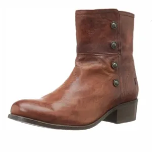 Frye Women's Lynn Military Short Cognac Antique Soft Vintage Boots Size 6