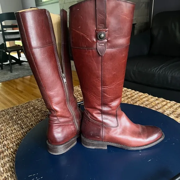 Frye Women's Tall Leather Boots - Rich Brown