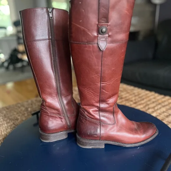 Frye Women's Tall Leather Boots - Rich Brown