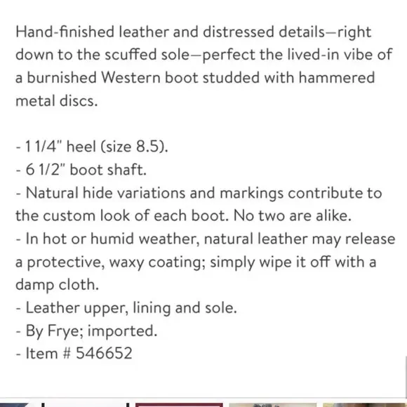 Frye Wyatt Distressed Brown Leather Studded Short Western Boots