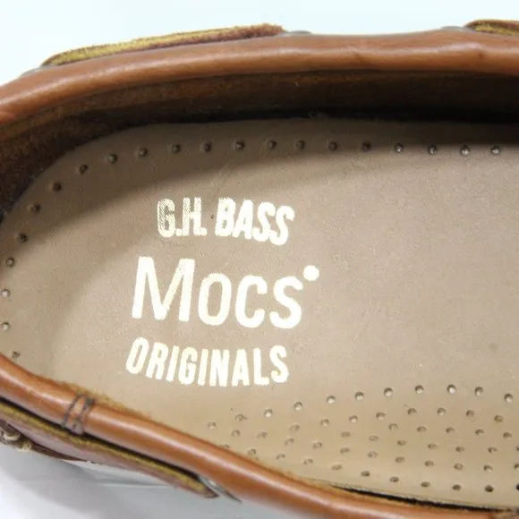G. H. Bass Hampton Boat Shoe Mens Leather Moccasin Moc sz 8