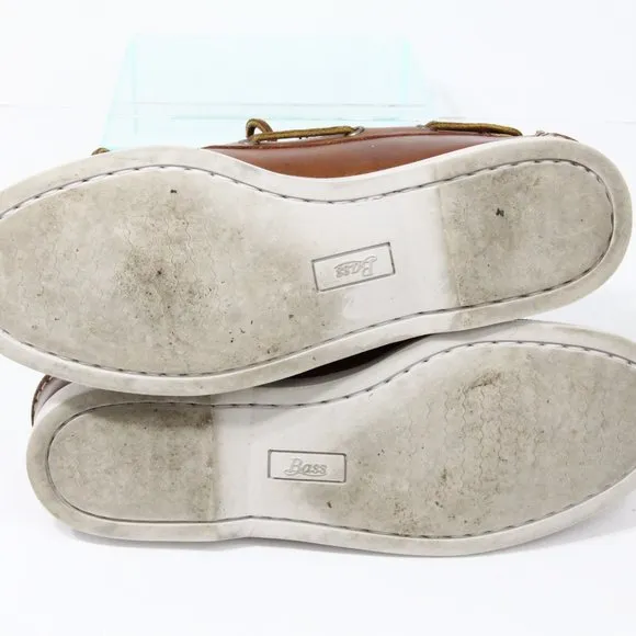 G. H. Bass Hampton Boat Shoe Mens Leather Moccasin Moc sz 8