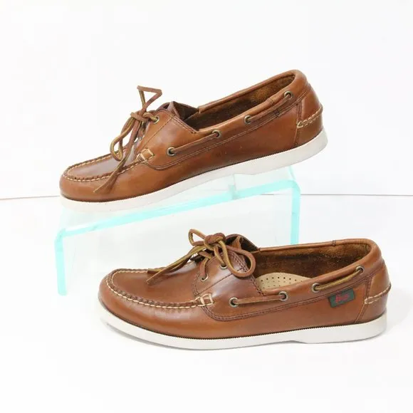 G. H. Bass Hampton Boat Shoe Mens Leather Moccasin Moc sz 8