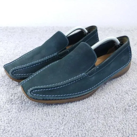 Gabor Womens 6.5 Comfort Shoes Blue Suede Leather Slip On Loafers