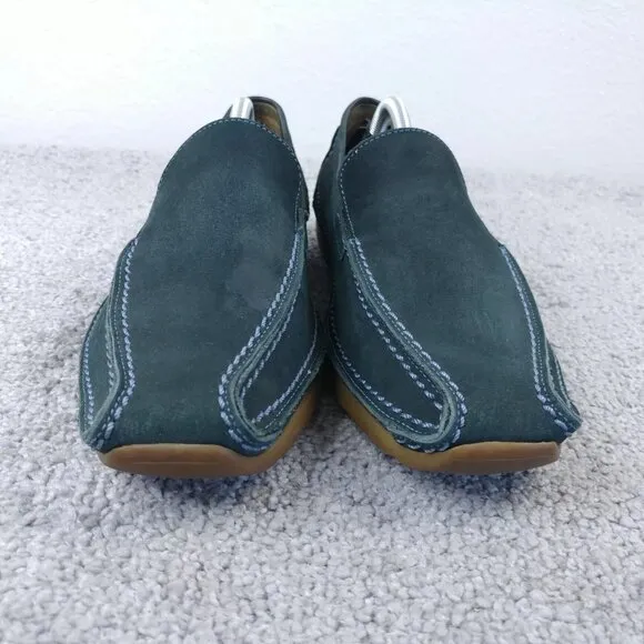 Gabor Womens 6.5 Comfort Shoes Blue Suede Leather Slip On Loafers
