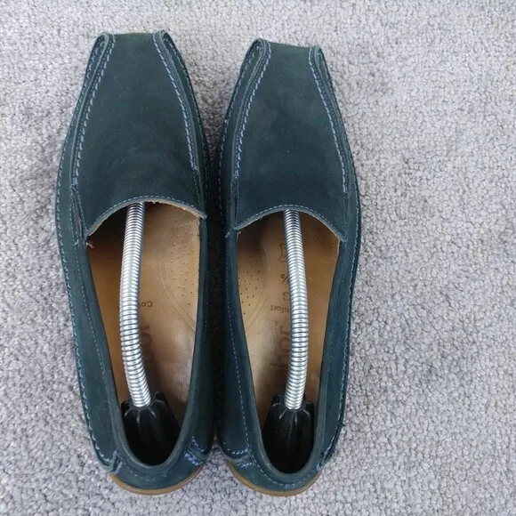 Gabor Womens 6.5 Comfort Shoes Blue Suede Leather Slip On Loafers