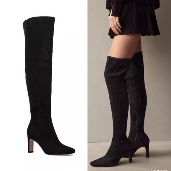 Gabrielle Union Women's Tall Illisa Wide Calf Boots Black Faux Suede