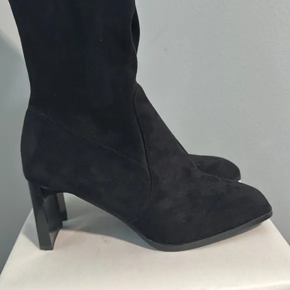 Gabrielle Union Women's Tall Illisa Wide Calf Boots Black Faux Suede