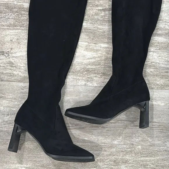 Gabrielle Union Women's Tall Illisa Wide Calf Boots Black Faux Suede