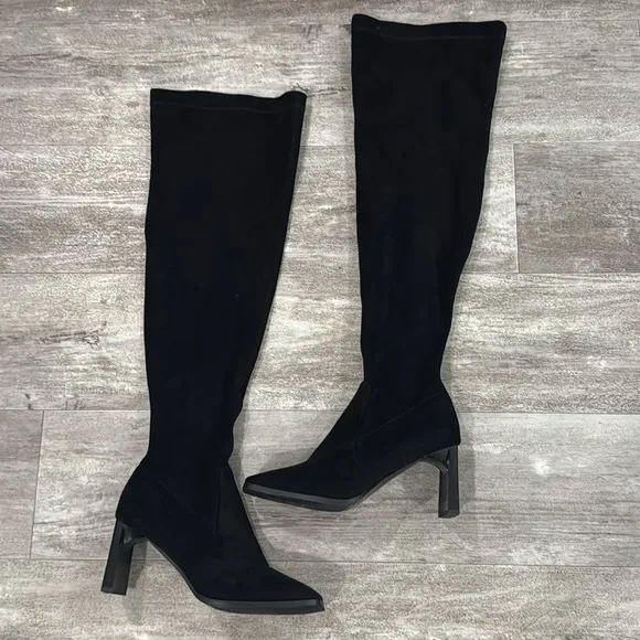 Gabrielle Union Women's Tall Illisa Wide Calf Boots Black Faux Suede