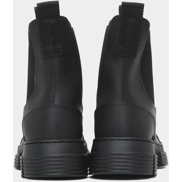 Ganni Recycled Rubber City Chelsea Boots Size 40 US 10 Womens Black $295