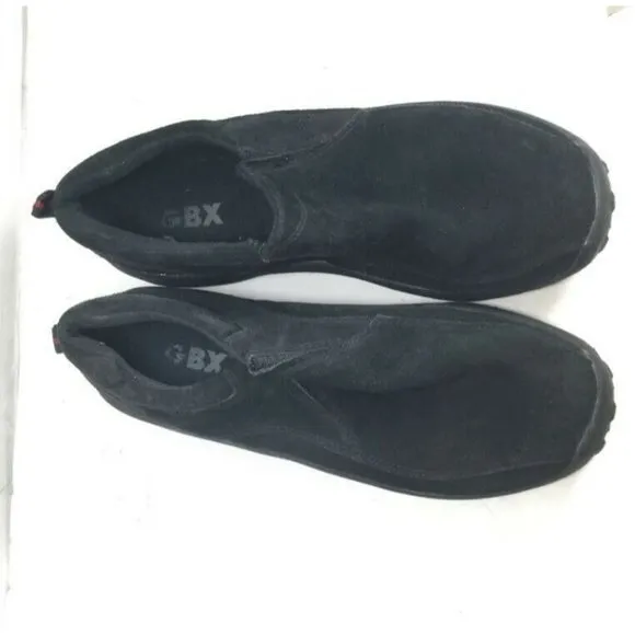 GBX Men's Shoes Trail Hiking Climber Slip On Leather Shoes Black Size 12