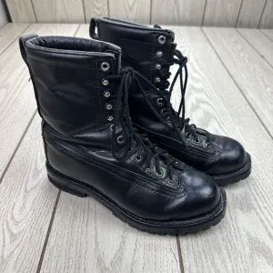 Genuine US Military Air Force Combat‎ Work Boots Black Leather Vibraam Steel 6.5