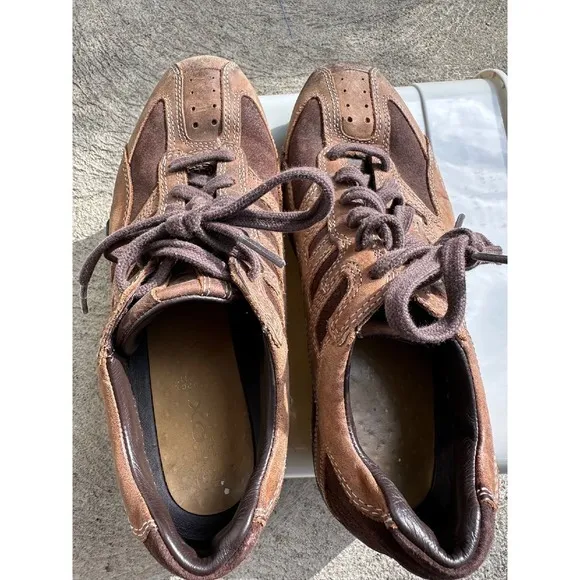 Geox Leather Sneakers Casual Walking Shoes Breathable Brown EU 41‎ US 8