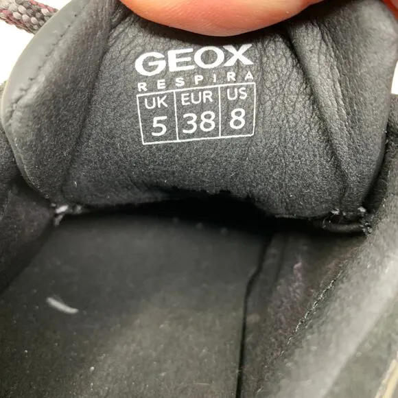 Geox Respira Women's Size 8 Lace-Up Athletic Comfort Sneakers Shoes Black