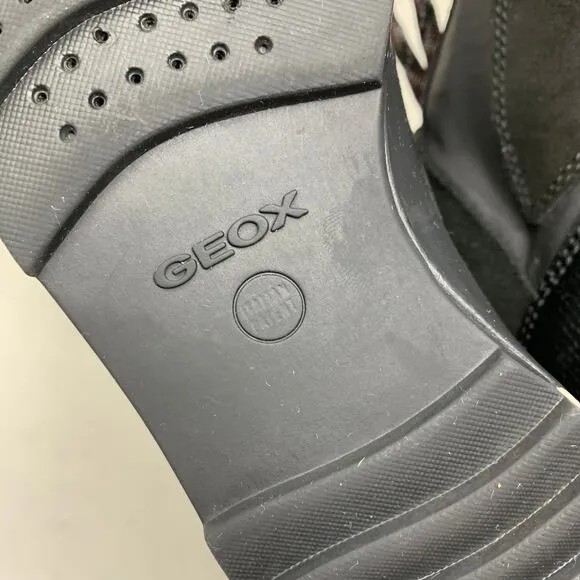 Geox Respira Women's Size 8 Lace-Up Athletic Comfort Sneakers Shoes Black