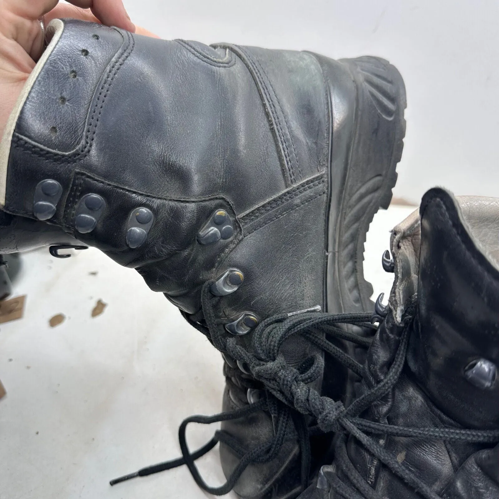 German Army Black Leather Army Heavy Duty Combat Boots HAIX Size EU 40.5 UK 7