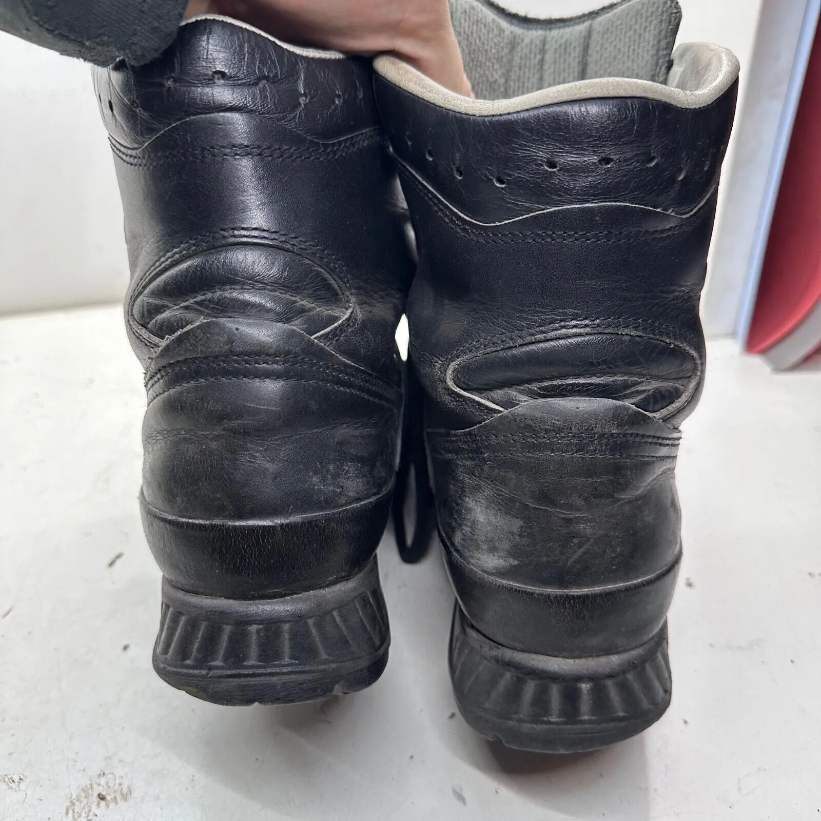 German Army Black Leather Army Heavy Duty Combat Boots HAIX Size EU 40.5 UK 7