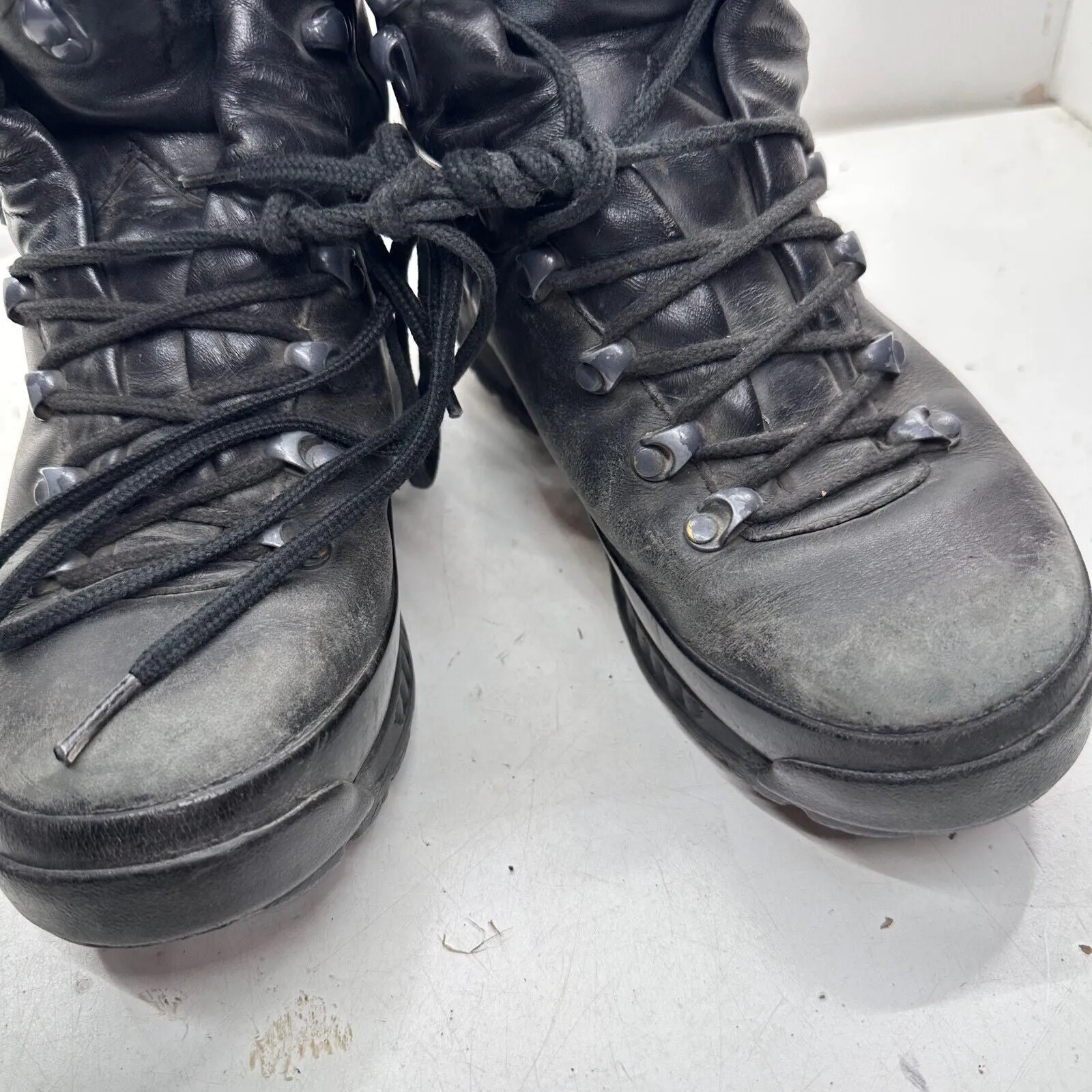 German Army Black Leather Army Heavy Duty Combat Boots HAIX Size EU 40.5 UK 7