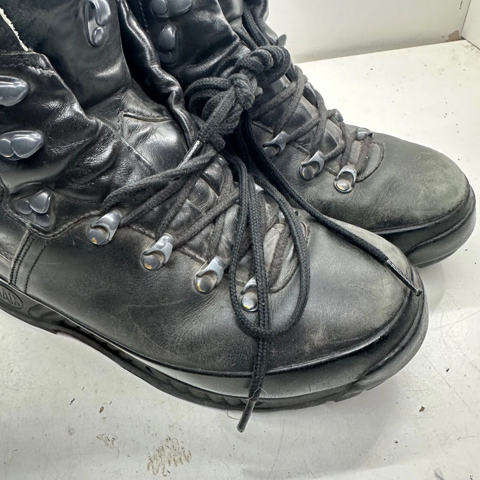 German Army Black Leather Army Heavy Duty Combat Boots HAIX Size EU 40.5 UK 7