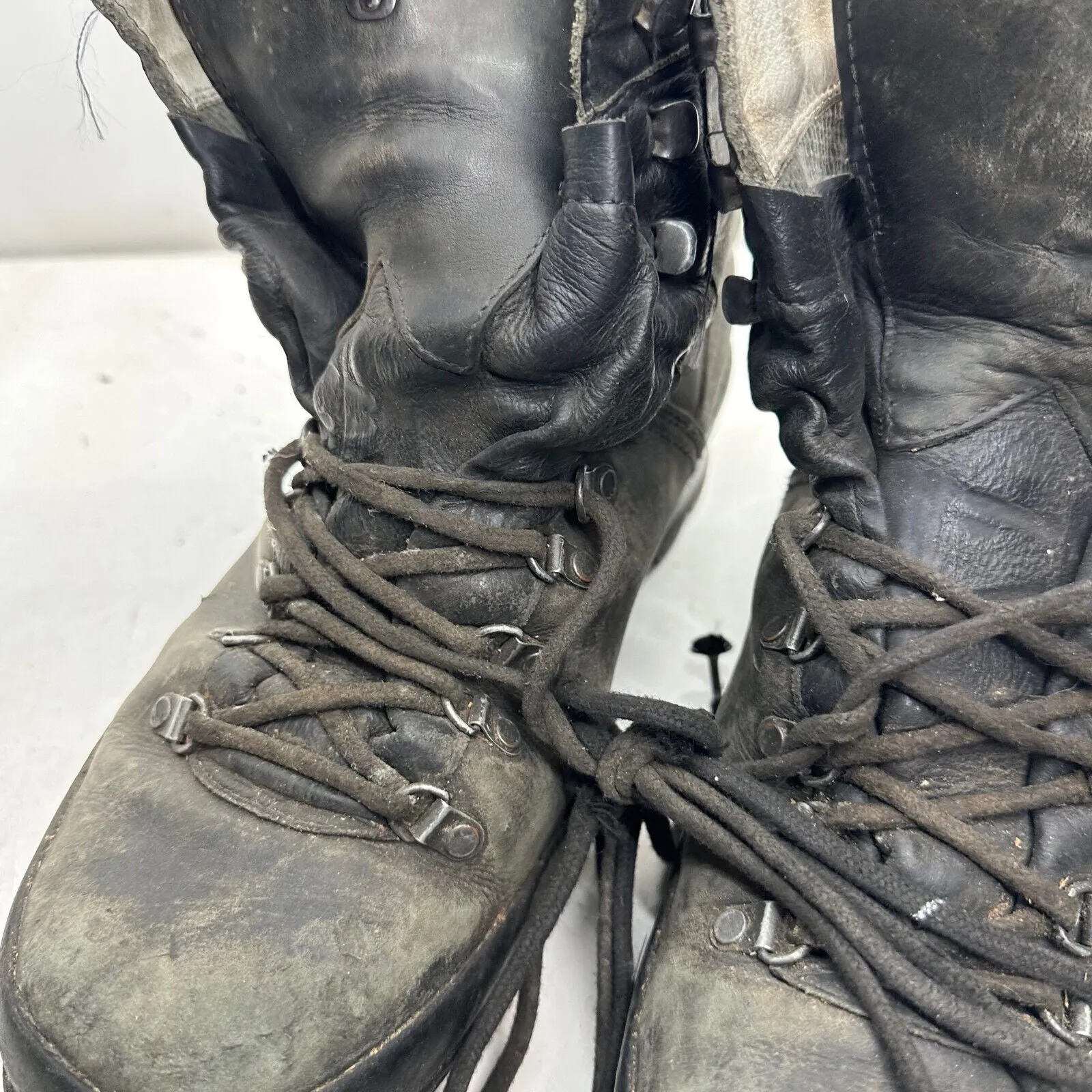German Army Black Leather Army Heavy Duty Combat Boots HAIX Size EU 45 UK 10.5