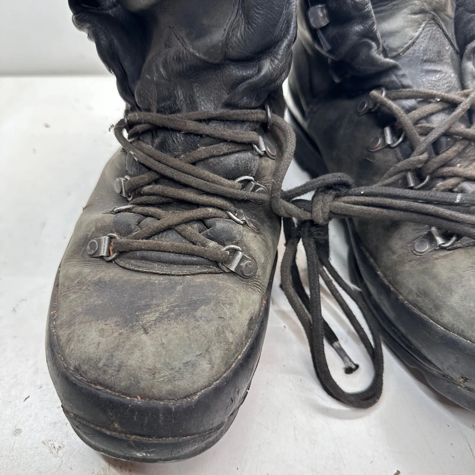 German Army Black Leather Army Heavy Duty Combat Boots HAIX Size EU 45 UK 10.5