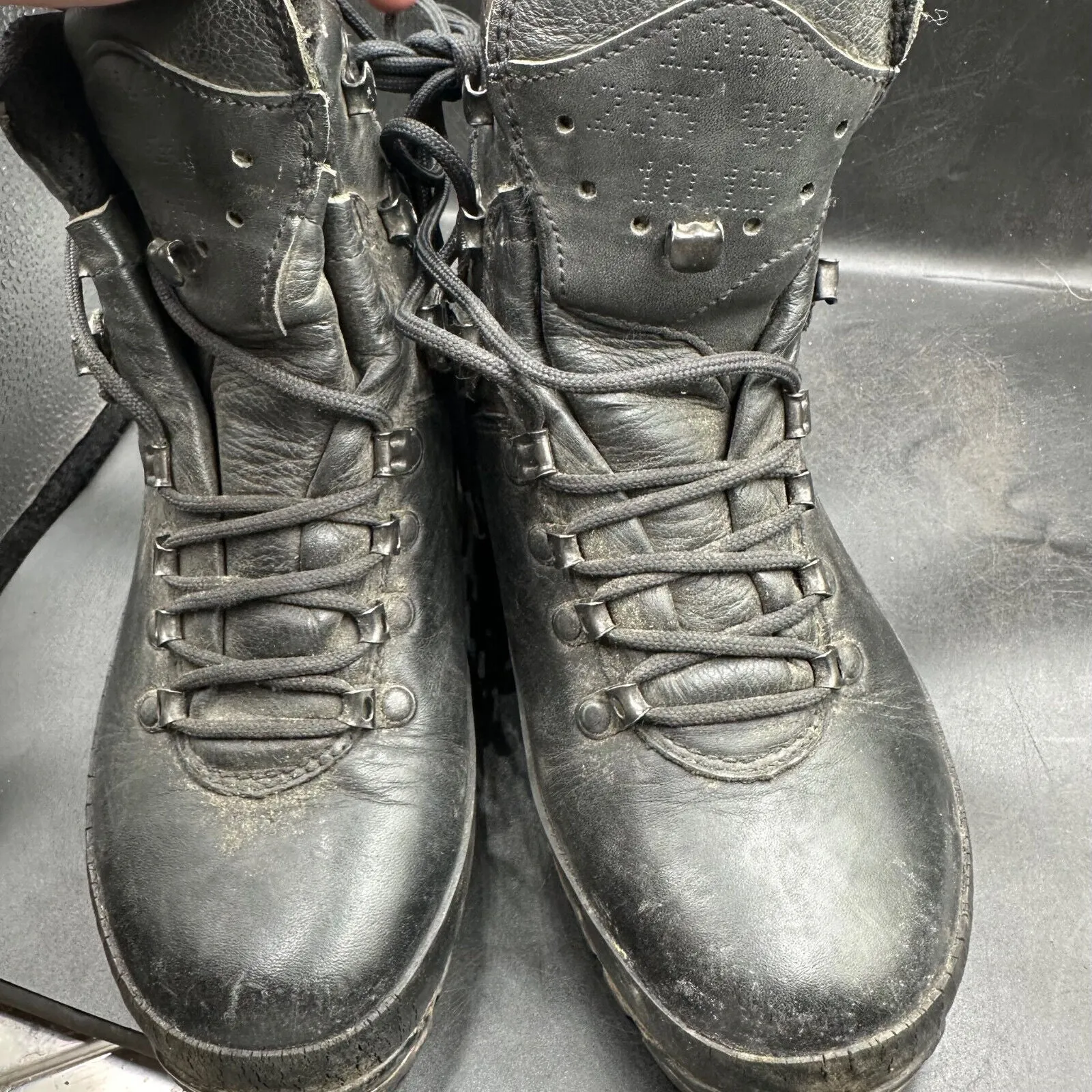 German Army Black Leather Army Heavy Duty Combat Boots Meindl Size EU 38 UK 5