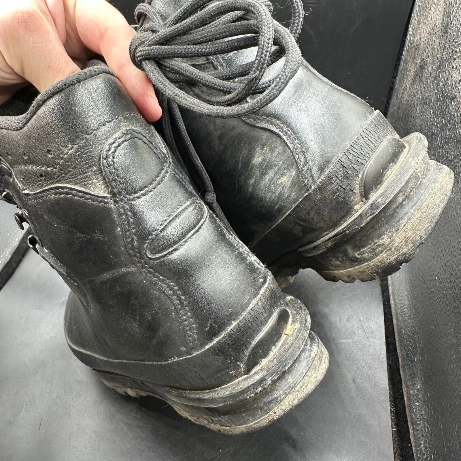 German Army Black Leather Army Heavy Duty Combat Boots Meindl Size EU 38 UK 5