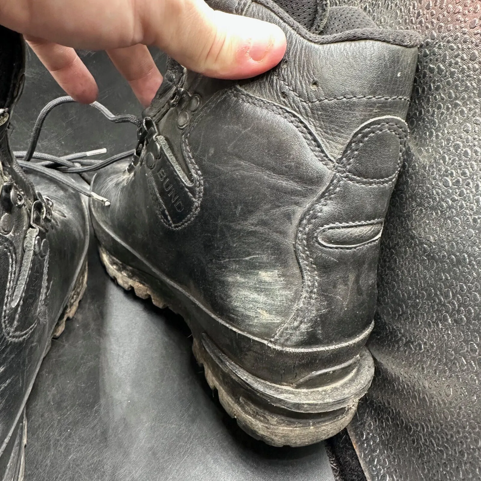 German Army Black Leather Army Heavy Duty Combat Boots Meindl Size EU 38 UK 5