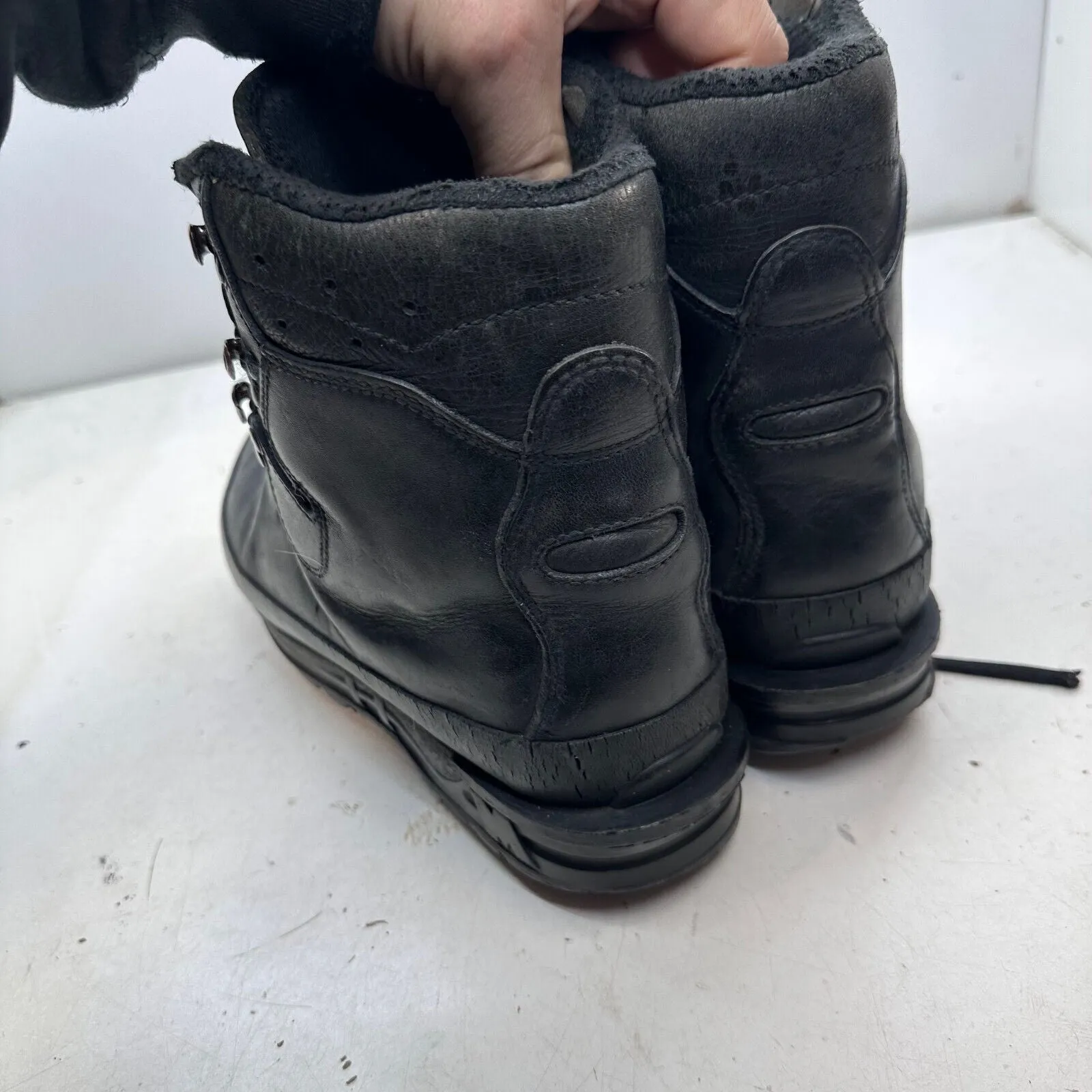 German Army Black Leather Army Heavy Duty Combat Boots Meindl Size EU 42 UK 8