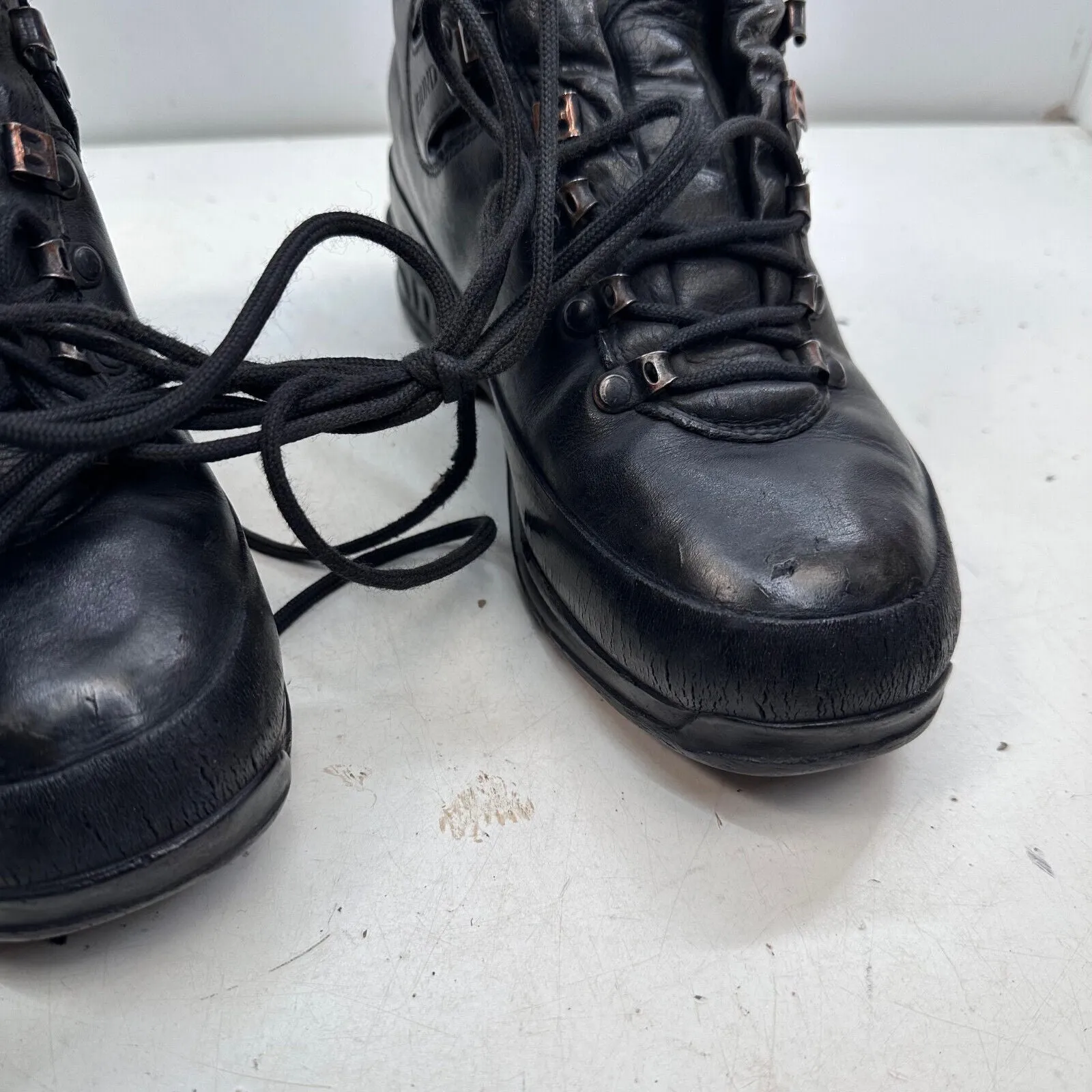 German Army Black Leather Army Heavy Duty Combat Boots Meindl Size EU 42 UK 8