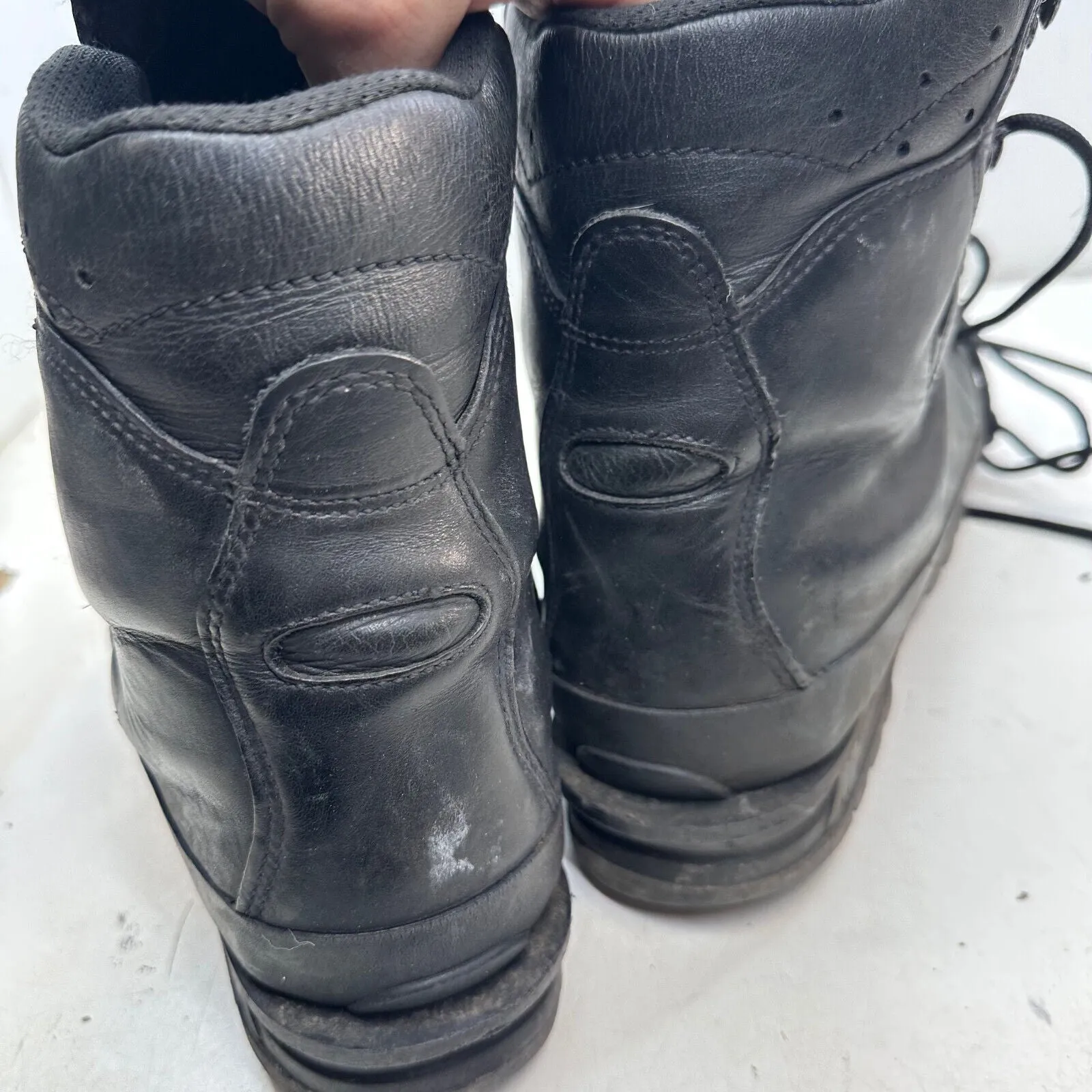 German Army Black Leather Army Heavy Duty Combat Boots Meindl Size EU 43 UK 9