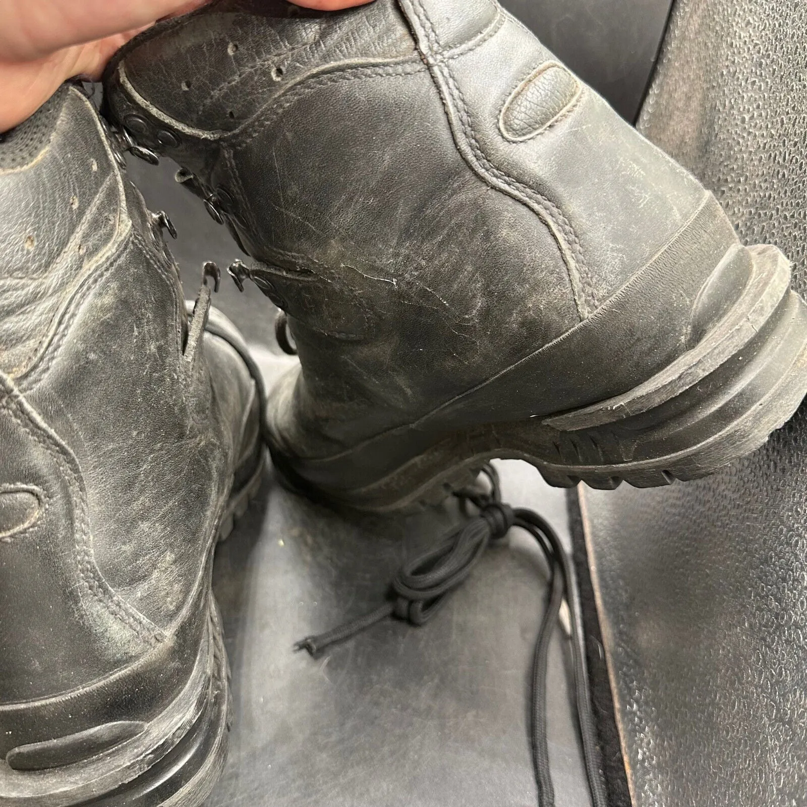German Army Black Leather Army Heavy Duty Combat Boots Meindl Size EU 43 UK 9