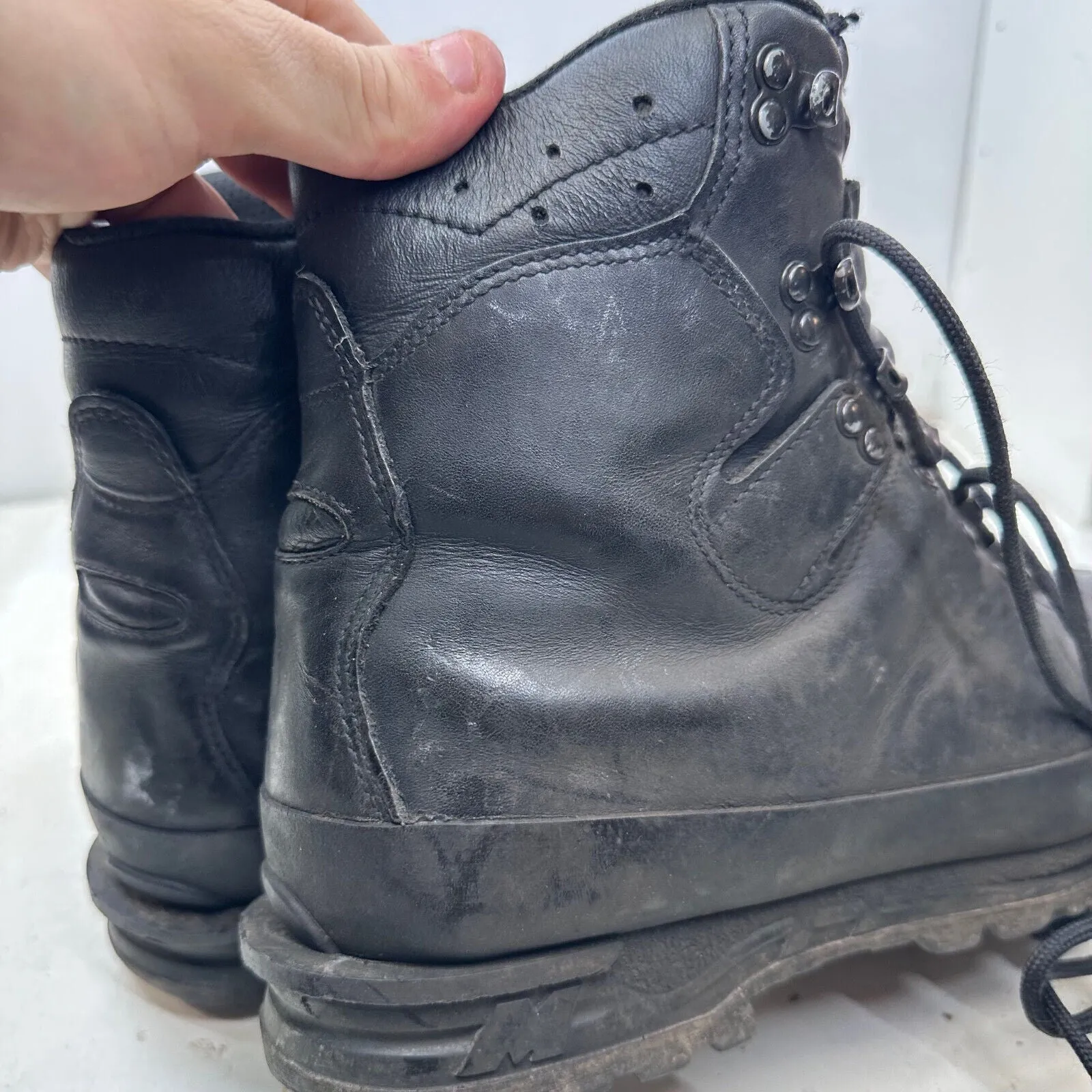 German Army Black Leather Army Heavy Duty Combat Boots Meindl Size EU 43 UK 9