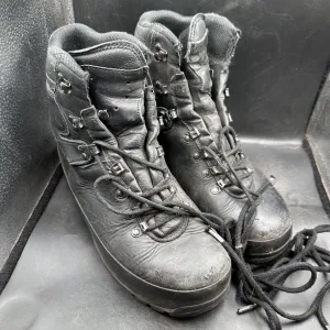 German Army Black Leather Army Heavy Duty Combat Boots Meindl Size EU 43 UK 9