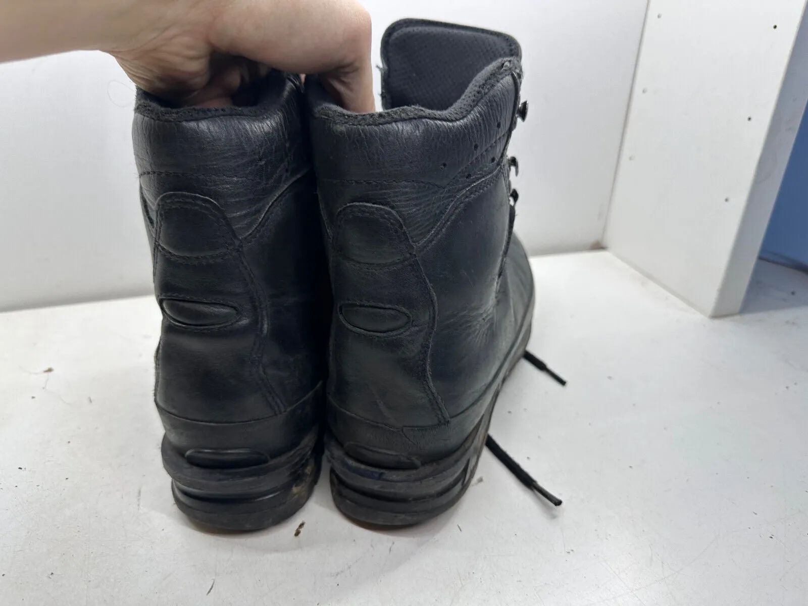 German Army Black Leather Army Heavy Duty Combat Boots Meindl Size EU 43 UK 9