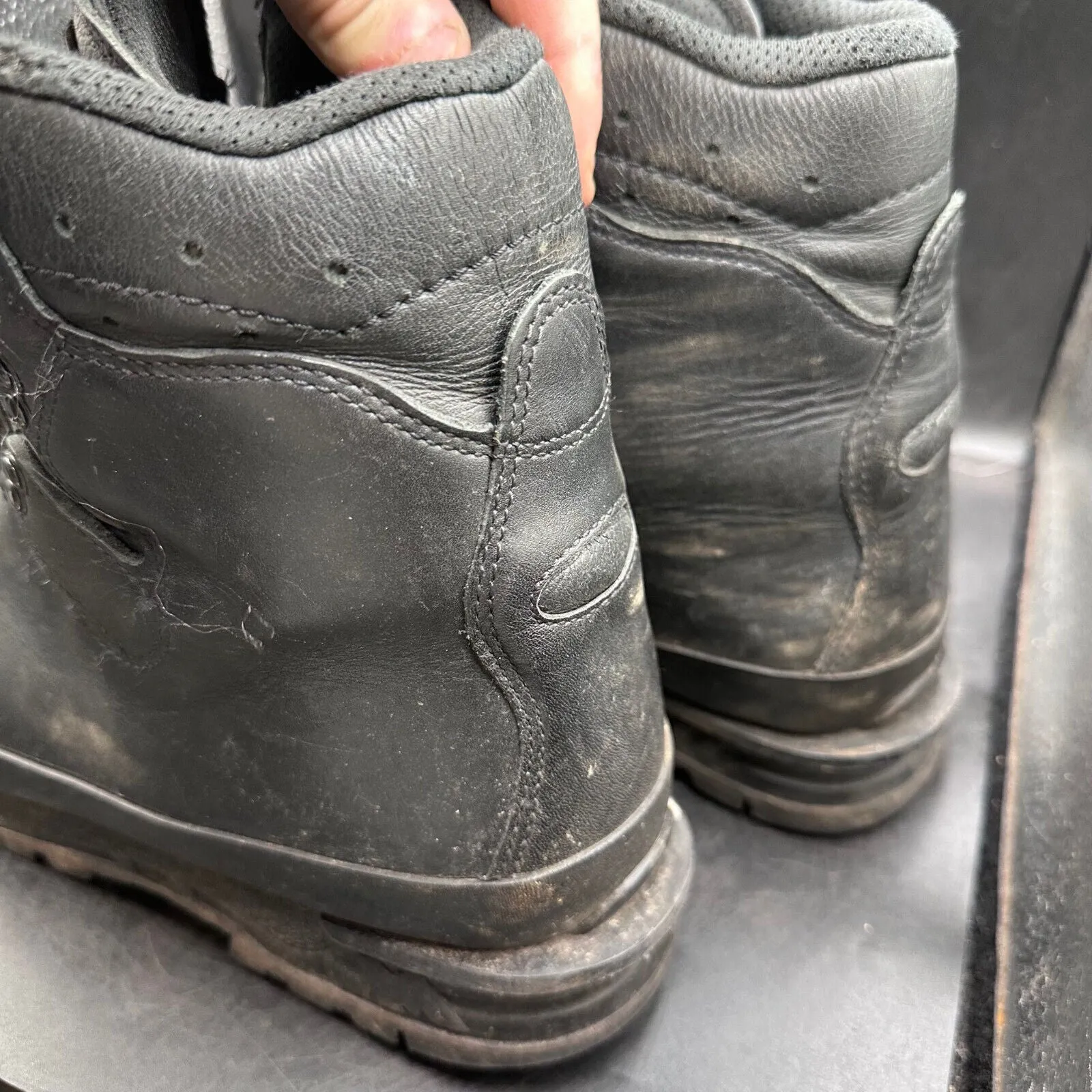 German Army Black Leather Army Heavy Duty Combat Boots Meindl Size EU 43 UK 9