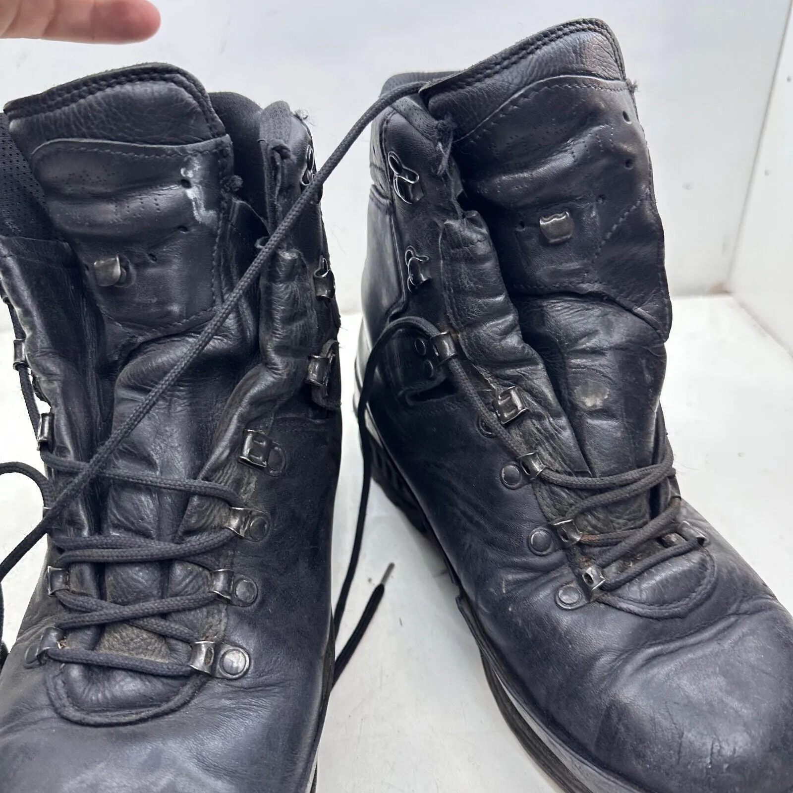 German Army Black Leather Army Heavy Duty Combat Boots Meindl Size EU 43 UK 9