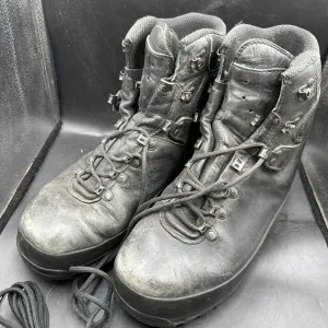 German Army Black Leather Army Heavy Duty Combat Boots Meindl Size EU 43 UK 9