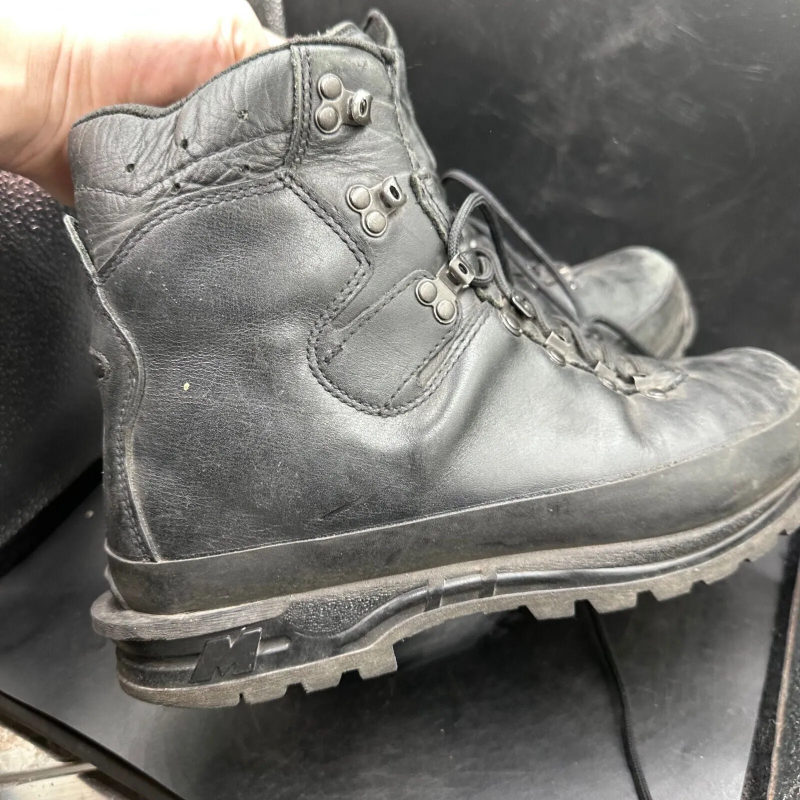 German Army Black Leather Army Heavy Duty Combat Boots Meindl Size EU 44 UK 10