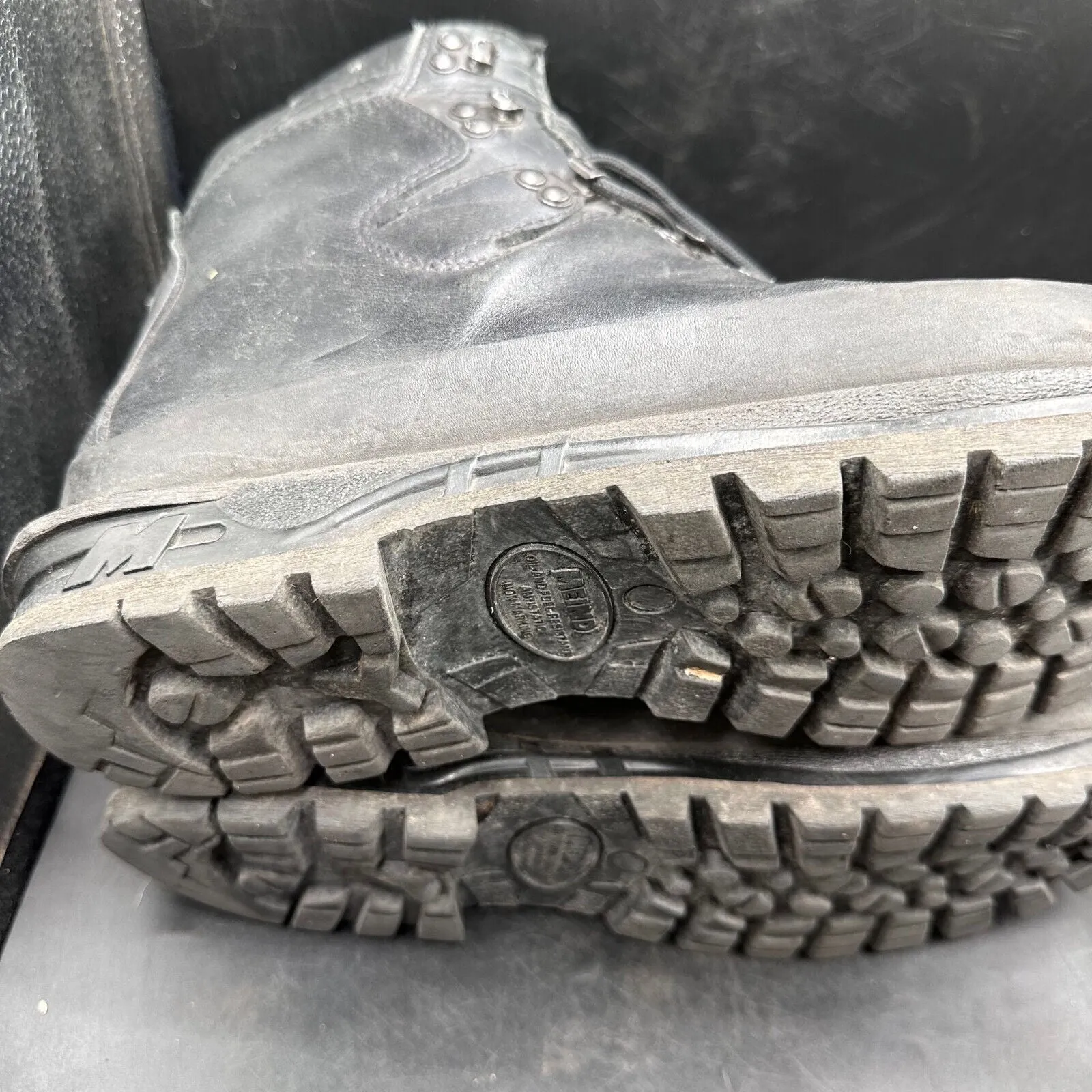 German Army Black Leather Army Heavy Duty Combat Boots Meindl Size EU 44 UK 10