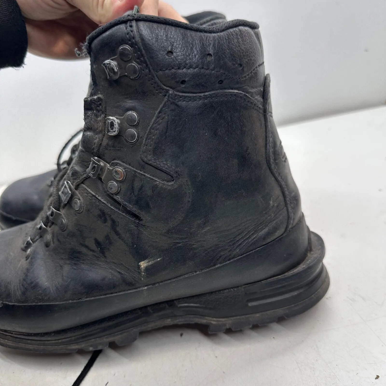 German Army Black Leather Army Heavy Duty Combat Boots Meindl Size EU 44 UK 9.5